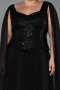 Robe Grande Taille Longue Mousseline Noir ABU6422