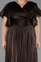Robe Grande Taille Longue Mousseline Brun ABU6423