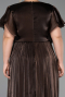 Robe Grande Taille Longue Mousseline Brun ABU6423