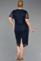 Robe De Invitation Grande Taille Midi Dantelle Bleu Marine ABK2673