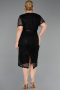 Robe De Invitation Grande Taille Midi Dantelle Noir ABK2673