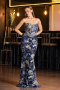 Robe de Soirée Longue Bleu Marine ABU6421