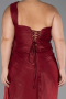 Robe De Soirée Grande Taille Longue Mousseline Rouge Bordeaux ABU6631
