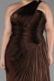 Robe De Soirée Grande Taille Longue Mousseline Brun ABU6631