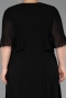 Robe de Soirée Grande Taille Midi Mousseline Noir ABK2677