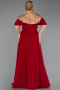 Robe De Soirée Grande Taille Mousseline Longue Rouge Bordeaux ABU3738