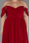 Robe De Soirée Grande Taille Mousseline Longue Rouge Bordeaux ABU3738