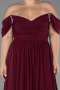 Robe De Soirée Grande Taille Mousseline Longue Couleur Cerise ABU3738