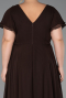 Robe Grande Taille Longue Mousseline Brun ABU1562