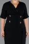 Robe De Invitation Grande Taille Midi Noir ABK2678