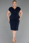 Robe De Invitation Grande Taille Midi Bleu Marine ABK2669