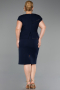 Robe De Invitation Grande Taille Midi Bleu Marine ABK2669