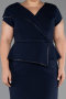 Robe De Invitation Grande Taille Midi Bleu Marine ABK2669