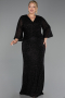 Robe De Soirée Grande Taille Longue Perlé Noir ABU6501