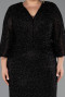 Robe De Soirée Grande Taille Longue Perlé Noir ABU6501