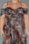 Robe De Soirée Grande Taille Longue Brun ABU6409