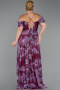 Robe De Soirée Grande Taille Longue Prune ABU6409