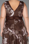 Robe De Soirée Grande Taille Longue Lacé Brun ABU4261