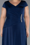 Robe Grande Taille Longue Bleu Marine ABU6410
