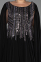Robe De Soirée Grande Taille Longue Mousseline Noir ABU6435