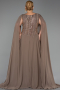 Robe De Soirée Grande Taille Longue Mousseline Vison ABU6435