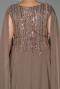 Robe De Soirée Grande Taille Longue Mousseline Vison ABU6435