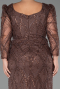Robe De Soirée Grande Taille Longue Perlé Brun ABU5388