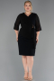 Robe De Invitation Grande Taille Midi Noir ABK2668