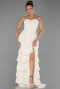 Robe de Soirée Longue Mousseline Jaune ABU6397
