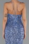 Robe de Soirée Longue Squameuse Indigo ABU6498