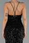 Robe de Soirée Longue Squameuse Noir ABU6498