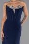 Robe Queue de Poisson Longue Bleu Marine ABU6526