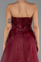 Robe de Soirée Longue Perlé Rouge Bordeaux ABU5511