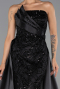 Robe de Soirée Longue Perlé Noir ABU5511