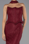 Robe de Soirée Longue Dantelle Rouge Bordeaux ABU6487