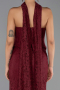 Robe de Soirée Longue Dantelle Rouge Bordeaux ABU6487