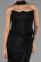 Robe de Soirée Longue Dantelle Noir ABU6487