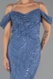 Robe de Soirée Longue Perlé Indigo ABU6190