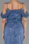 Robe de Soirée Longue Perlé Indigo ABU6190