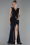 Robe de Soirée Longue Pierreux Bleu Marine ABU6521