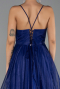 Robe de Soirée Longue Bleu Marine ABU6123