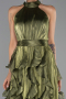Robe de Soirée Longue Mousseline Vert Huile ABU6227