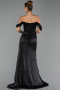 Robe de Soirée Longue Mousseline Noir ABU6496