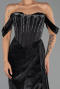 Robe de Soirée Longue Mousseline Noir ABU6496