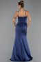 Robe de Soirée Longue Satin Bleu Marine ABU6499