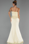Robe de Soirée Longue Satin Jaune ABU6499