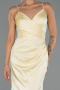 Robe de Soirée Longue Satin Jaune ABU6499