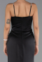 Robe de Soirée Longue Satin Noir ABU6499