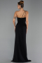 Robe de Soirée Longue Mousseline Noir ABU6500