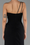 Robe de Soirée Longue Mousseline Noir ABU6500
